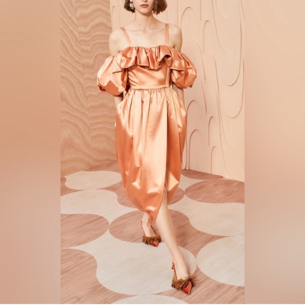 NWT Ulla Johnson Lelita Midi Dress in Copper Sz 4 $1240 - Picture 4 of 14